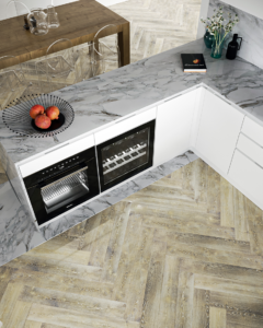 Cucina marmo e legno Progetti D'Amico Arreda